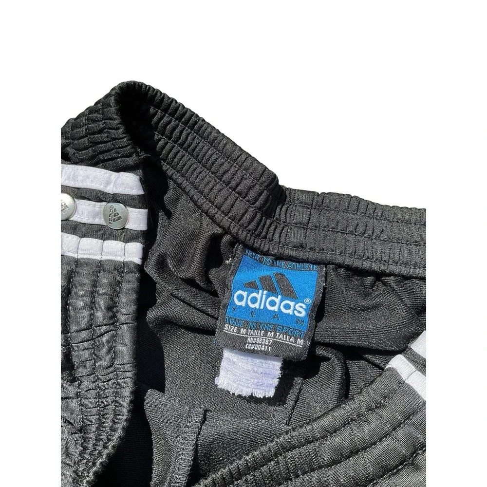 Vintage Adidas Break Away Snap Pants‎ Medium Black Basketball Straight Leg